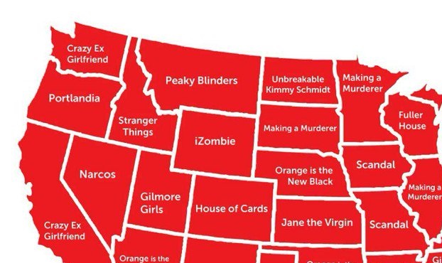 A Map Of The Most Popular Netflix Shows In Each State - Electric 94.9