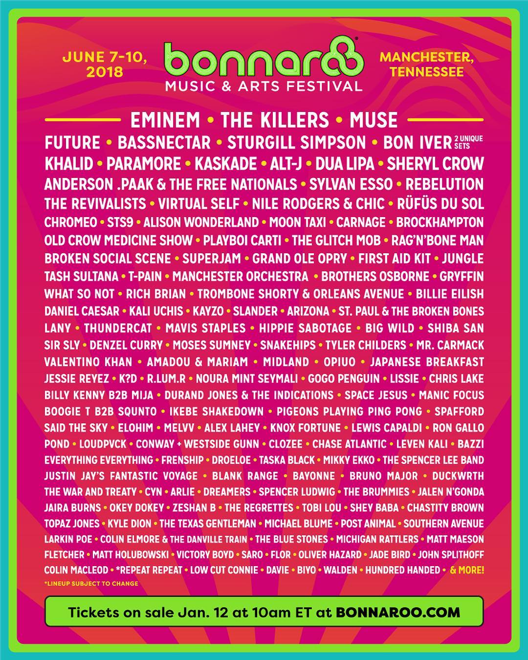 2018 Bonnaroo Lineup Announced | Electric 94.9